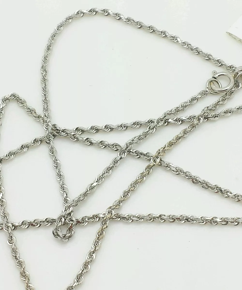 White gold diamond rope chain sale