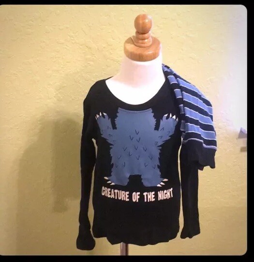 Boys Crazy 8 CREATURE OF THE NIGHT Pajamas Pjs Blue Stripe Monster Sz 6