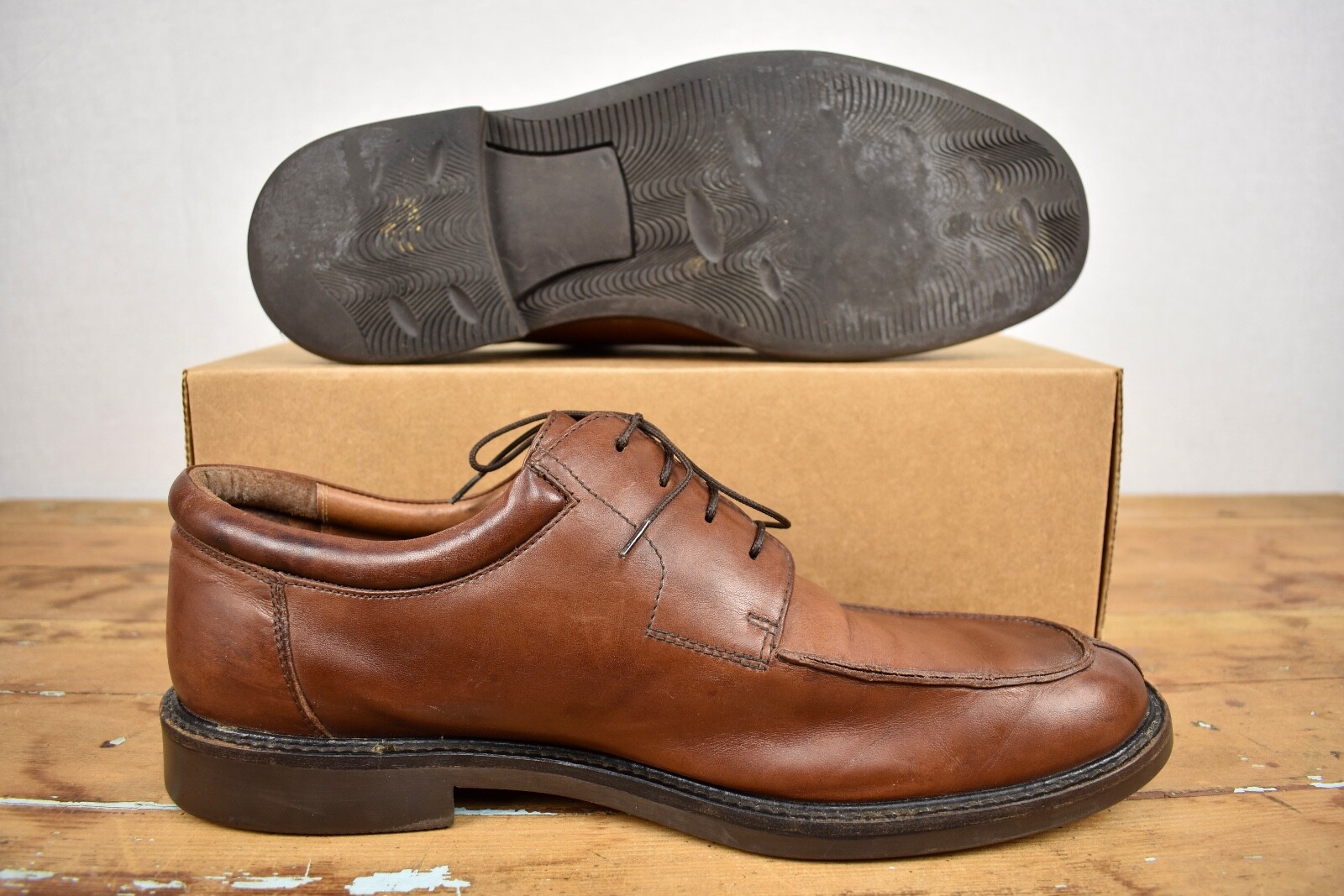 Johnston & Murphy Brown Split Moc Toe Lace Up Blu… - image 3