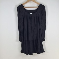 Seed heritage womens mini dress size 8 black long sleeve viscose 092433