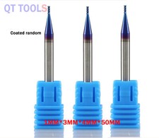 3Pcs 1mm 4 Flute Solid Carbide End Mill CNC Engraving Milling Cutter Drill HRC65
