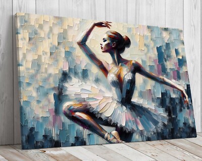 Balletttänzerin Abstrakte Kunst Ölgemälde auf Leinwand fertig zum Aufhängen