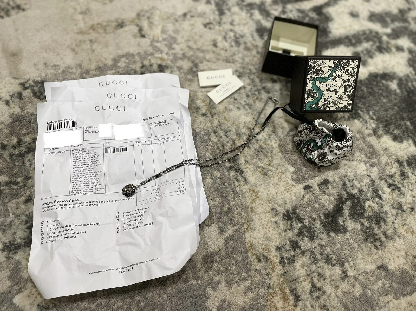 *Nuova con scatola* Esaurita Rara Collana Gucci Argento Testa di Leone 470373 Fuori Produzione