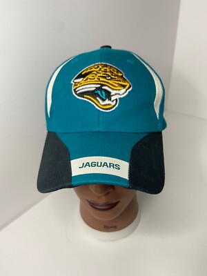 Jacksonville Jaguars NFL Team Apparel Old Logo Tri-Color Velcroback Hat Cap E9