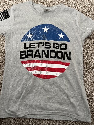 Let's Go Brandon T Shirt Men's Medium Gray Conservative Anti Biden