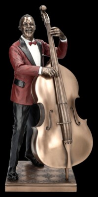 The Jazz Band Figur - Kontrabass Spieler rot - Veronese Deko Musiker