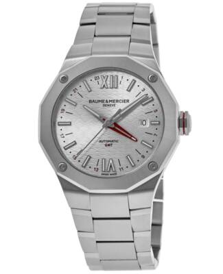 New Baume & Mercier Riviera GMT Automatic Silver Dial Steel Men