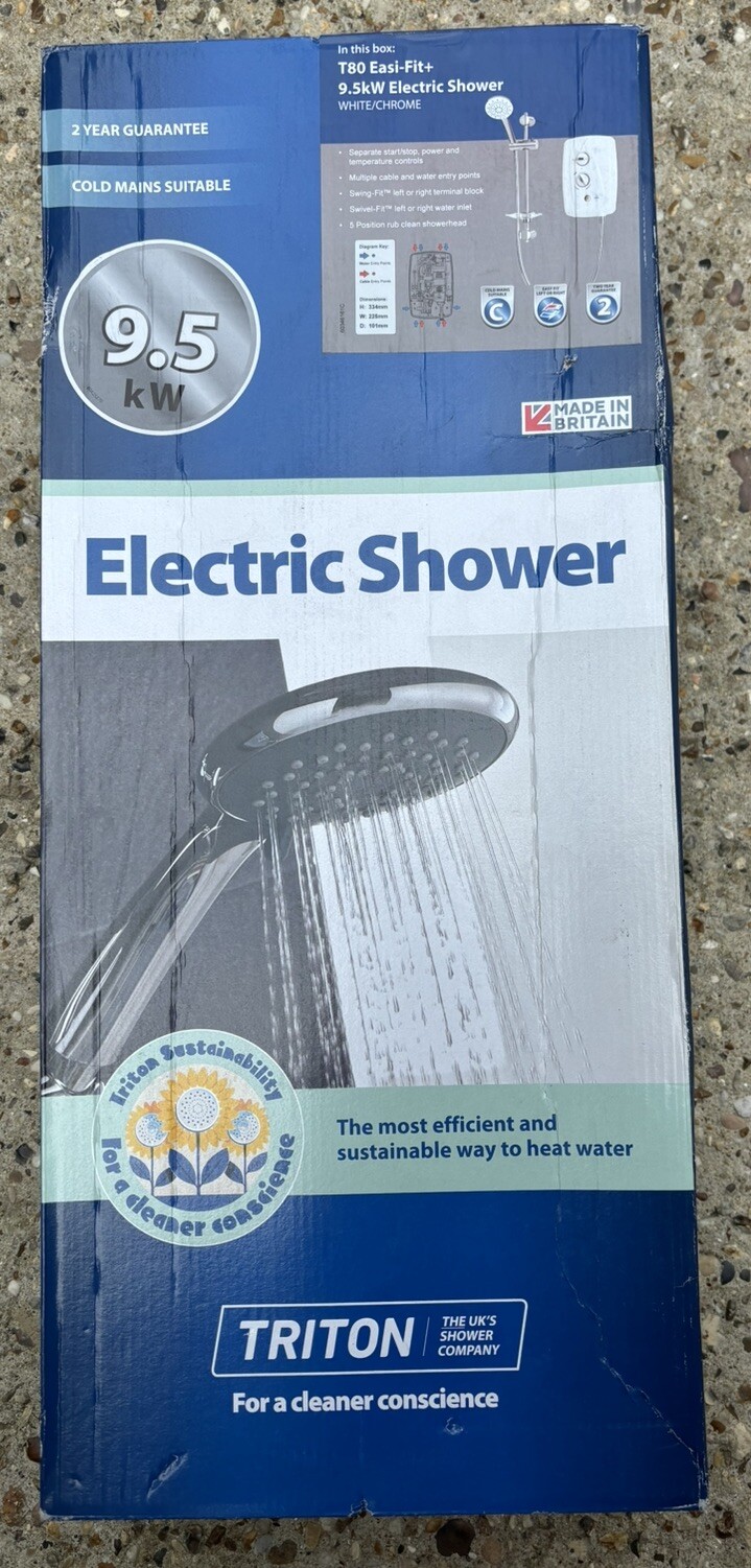 TRITON T80 EASIFIT WHITE 9.5KW ELECTRIC SHOWERSW8009EF eBay
