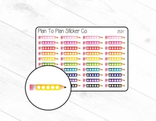 2531~~Pencil Checklist Planner Stickers.