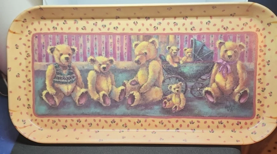 Bandeja para servir melamina Jason's 28 cm vintage osos de peluche hechos en Italia Foto 2 de 4