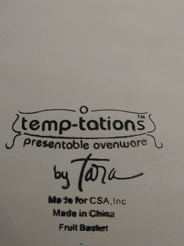 Temp-tations Ovenware By Tara Fruit Basket Pattern some crazing inside - Picture 6 of 6