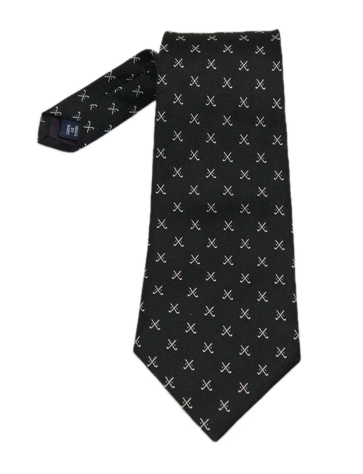 "Corbata de jacquard de seda Ralph Lauren negra cruzada hecha a mano EE. UU. 58"" para hombre" Foto 2 de 4