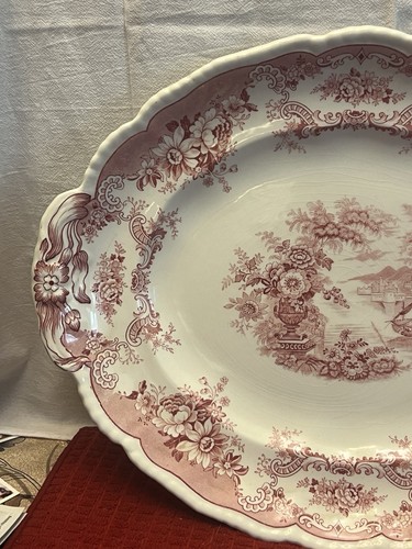 Maddock, John & Sons China BOMBAY-RED (SCALLOPED) 17" Oval Serving Platter - Picture 4 of 21