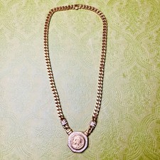 Vintage Chameau Et Chameau Francaise Coin Replica Crystal Gold Plated 