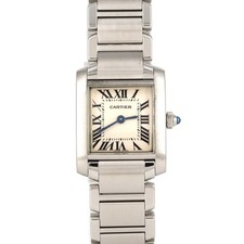 Authentic Cartier Tank Française SM W51008Q3 Stainless Steel Quartz #270-00...