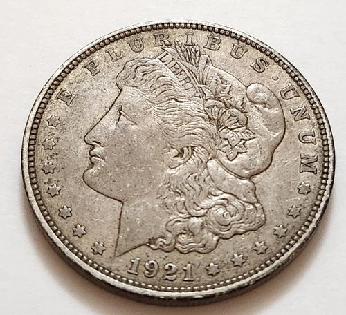 AU 1921 D Morgan Dollar 90% Silver            (X23)