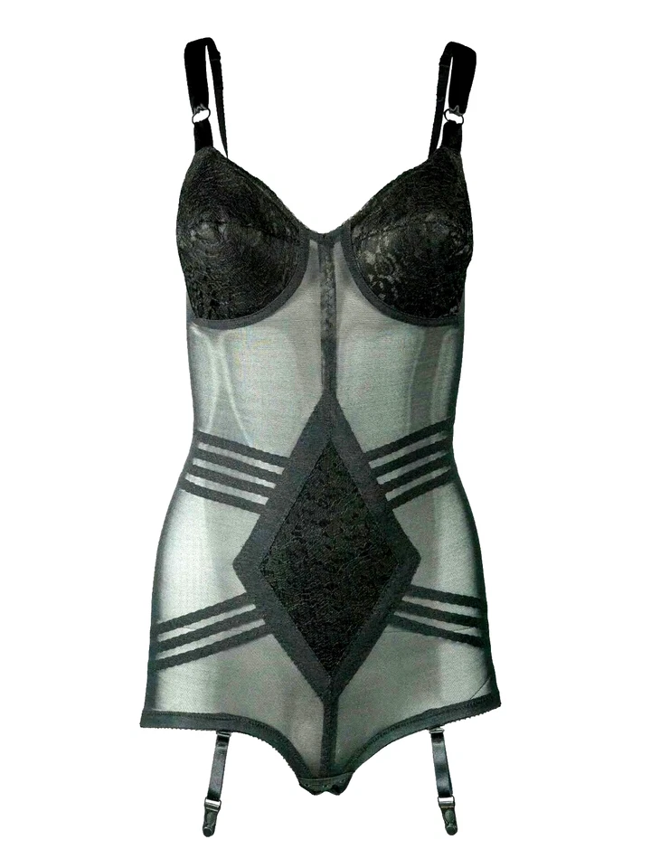 Rago Black Body Shaper Extra Firm Corset 4 Garters 34DD NWOT - Image 3 of 4