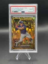 2024 Topps Chrome Gilded Collection Wyatt Langford Gold Raywave 17/25 Card #97