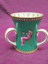 Antique TIFFANY & CO Copelands  England Porcelain 3 handle tyg cup 3 3/8" REPAIR