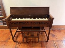 Gulbransen Pump Organ 37 Keys Wood Case Diapason Viola Foot Bench Vintage