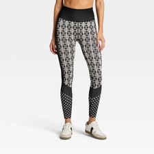 Women's Seamless High-Rise Printed Leggings - All In Motion Black/Cream M