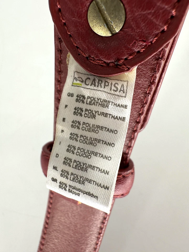 Cinturón Carpisa Mujer Mediano Cuero Borgoña Tono Dorado Envoltura Hebilla Ovalada 3032 04 Foto 4 de 4