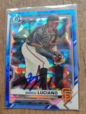 Marco Luciano Signed 2021 Bowman Draft Baseball Card #BCP-131 Giants Sapphire