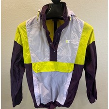 Champion Colorblock Windbreaker Hooded Pullover Jacket Women Small