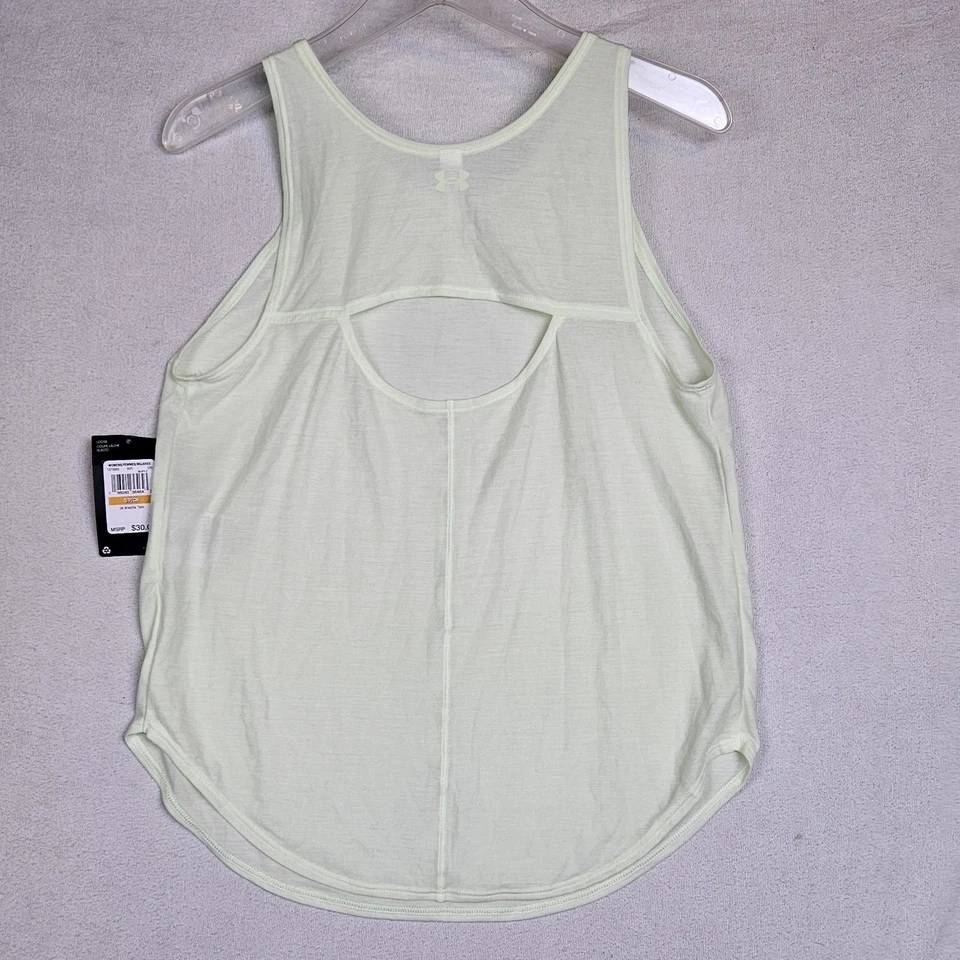 Under Armour Tank Women's Size Small Loose Fit Light Green Back Cutout 96510 - Image 2 of 4