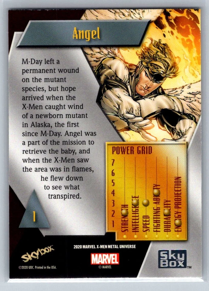 2021 SkyBox Metal Universe Marvel X-Men #1 Angel - Image 2 of 2