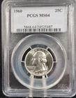 1960 25c Silver Washington Quarter PCGS MS 64 #6562