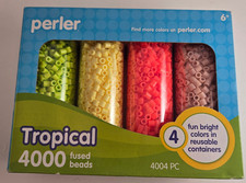 New Perler 4000pc Multicolor 4-Color Tropical Fused Bead Set Sealed