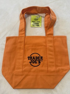 Trader Joe s Mini Tote Bag Trick-Or-Treat  New with Tags Orange Black Halloween