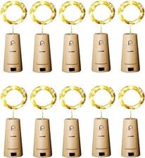 Wine Bottle Lights W/ Cork 12 LED 10 Pack Fairy / String Lights Waterproof