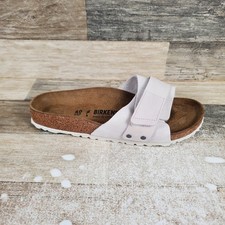 Birkenstock Oita Slide Sandals Womens Sz 9 Narrow Antique White Suede Slip On