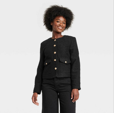 Target Universal Thread Women's Button-Front Jacket - Black (Multiple Sizes)