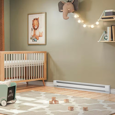 72 In. 240/208-Volt 1,500/1,125-Watt Electric Baseboard Heater in White with ...