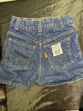 1980  s Vintage Kids Levi  s Denim Shorts White Tag Orange Tab Little e MADE IN US
