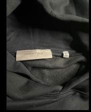 Essentials Fear of God Black Pullover Hoodie Men s L Regular Logo Hooded Pockets