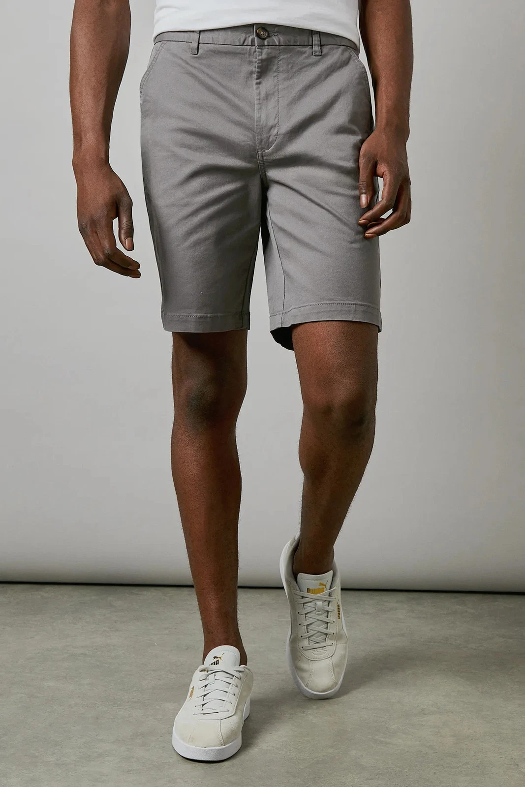 Burton Mid Grey Chino Shorts Mens Casual Shorts