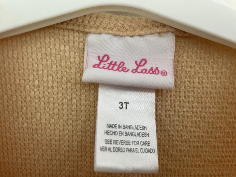 Camisa térmica de algodón mariposa floral brillante para niña pequeña Little Lass amarilla 3T Foto 2 de 4