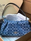 Coach Faye Shoulder Bag CDE45 Signature Denim Blue Crossbody NWOT