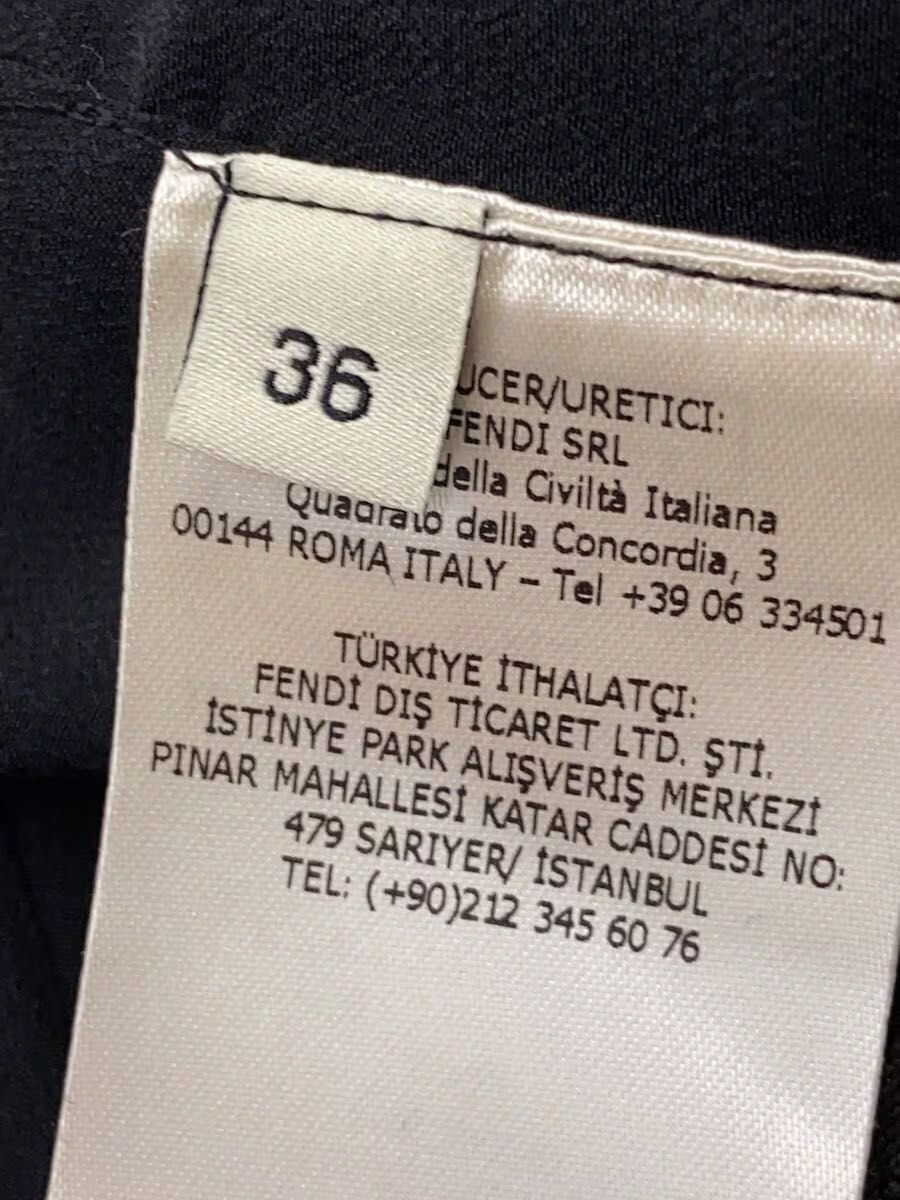 FENDI Long Skirt, Size 36, Silk, Black, All-Over Print thumbnail 5