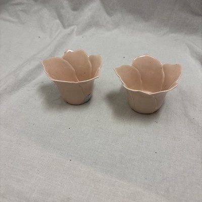 PartyLite Coral Hibiscus Votive, P8885, PAIR, D14