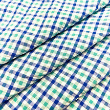 Seersucker 100 Cotton 57" W Gingham Plaid Quilt Fabric Lot of 5 Yards For 15