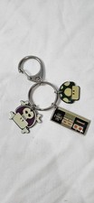 Nintendo Keychain Keyring 1-up NES Controller Mushroom Set Retro