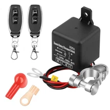 DC12V 200A Remote Battery Disconnect Switch Kill Switch with Black Negative W...