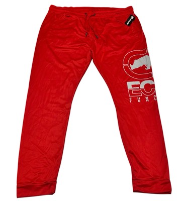 Ecko Function Casual Sweatpants Mens 3XL True Red Cargo Gray Logo - 100% Poly