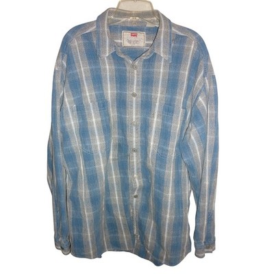 Vintage Levi Strauss Quality Clothing Mens Plaid Metal Buttons Up Shirt XL