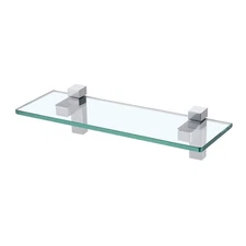 Bathroom Tempered Glass Shelf 14" 8MM-Thick Wall Mount Rectangular, Polished ...